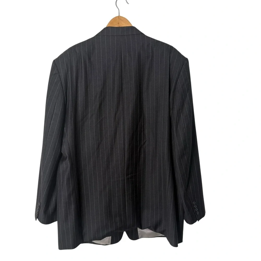 Vitale Barberis Canonico Mens Pinstriped Blazer Suit Jacket Size 50R‎ Super 110s